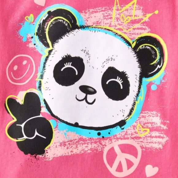 The Children's Place Girls Panda Doodle Graphic Tee - Ultra Pink - Picture 2 of 2